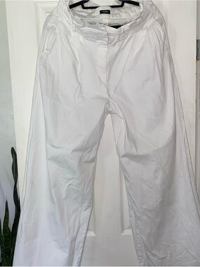 Express Wide Leg Pants in White - High Waist